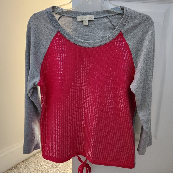 NICKI Minaj,XL, Gray&Fushia Sequined Womens Sweatshirt - Picture 5 of 8